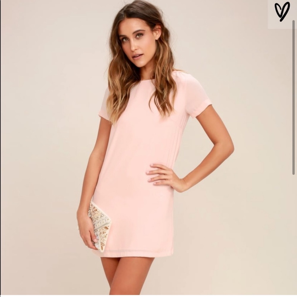 •Lulu’s Blush Pink Shift Dress